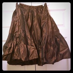 Runway item! Miu Miu brown silk skirt. Size 0.